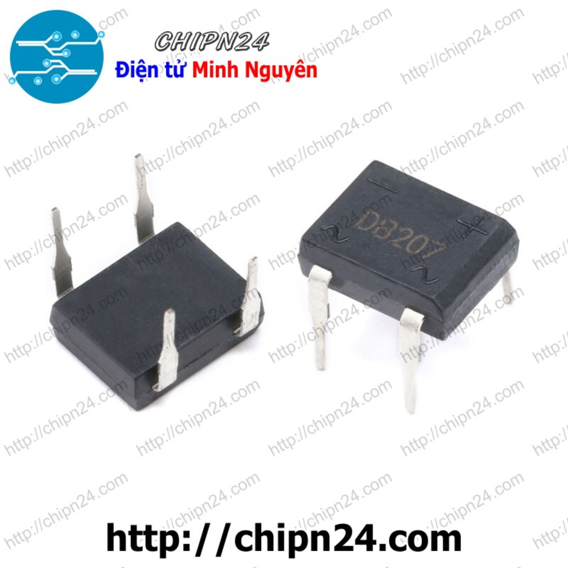 [4 con] (KG2) Cầu Diode DB207 DIP-4 2A 700V  (2A vuông)
