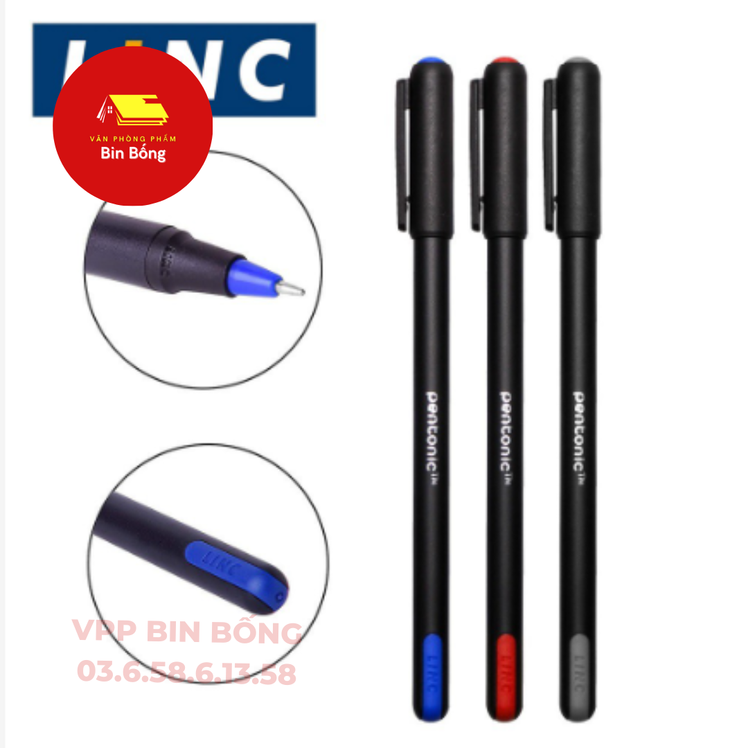 01 Bút bi náp gài Linc Pentonic màu xanh
