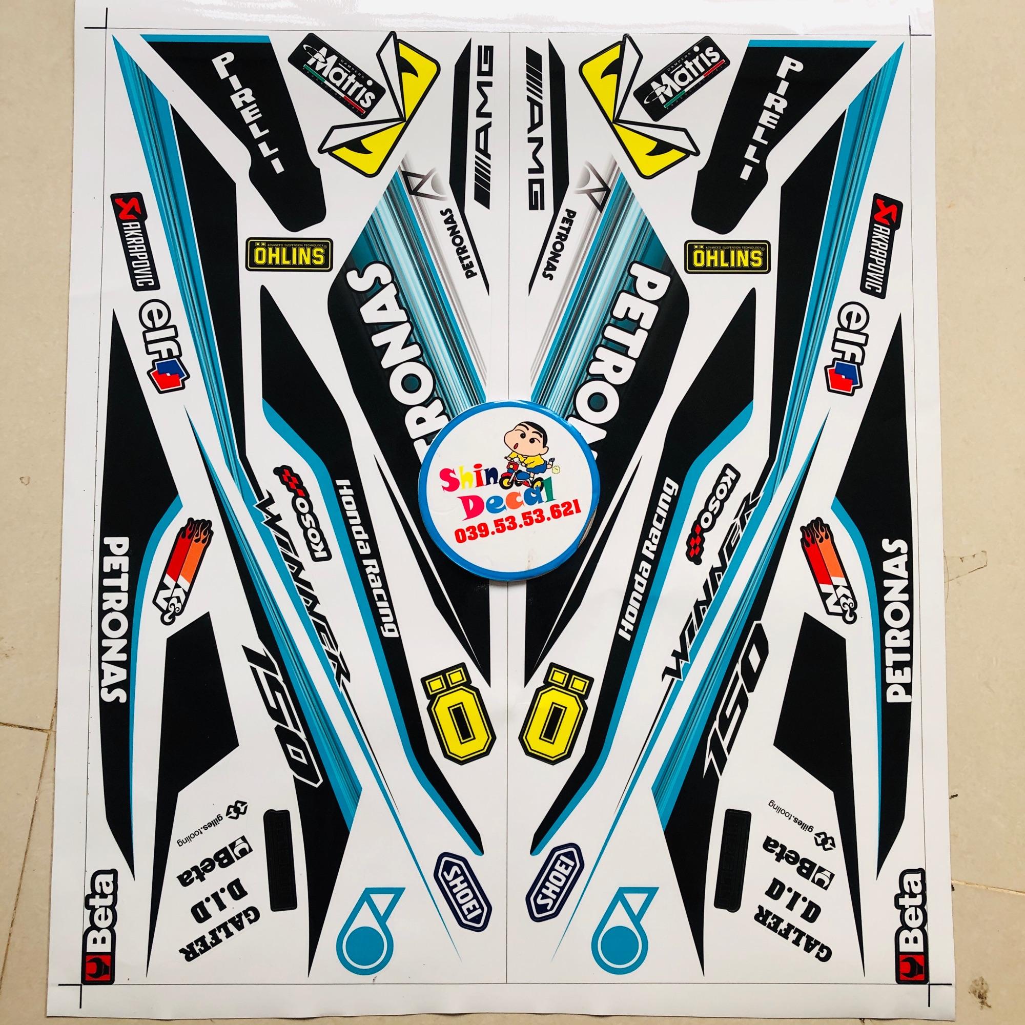 Tem rời winner petronas dán xe trắng