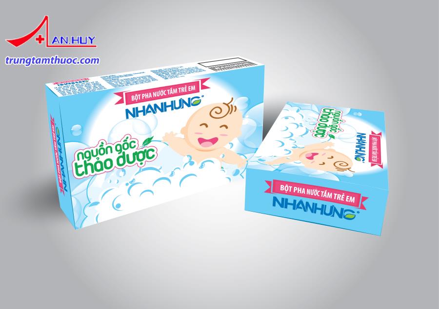 Bột pha nước tắm trẻ em Nhân Hưng (Hộp 30 gói)