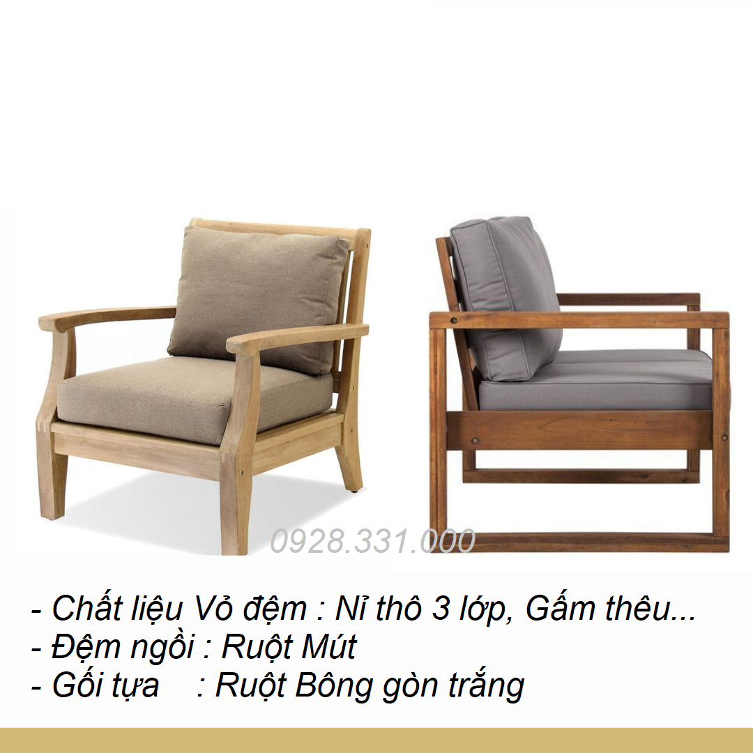 Nệm ghế Sofa gỗ theo kích thước yêu cầu