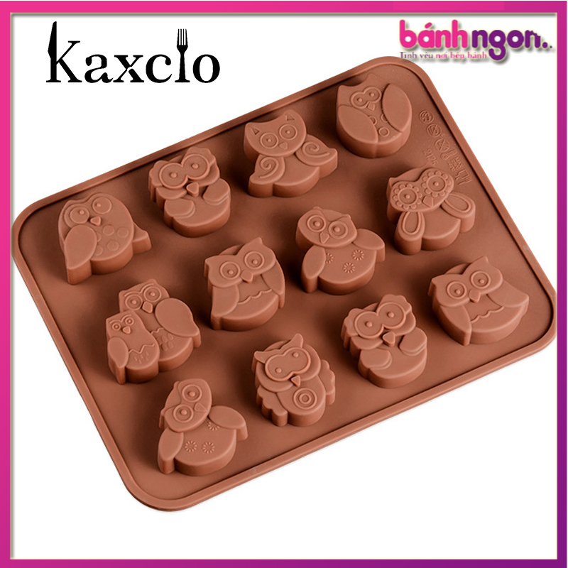 Khuôn Silicone Hình 12 Chim Cú Bánh Khuôn Kẹo Jelly Lollipop Khuôn Fondant Baking Công Cụ Stencil