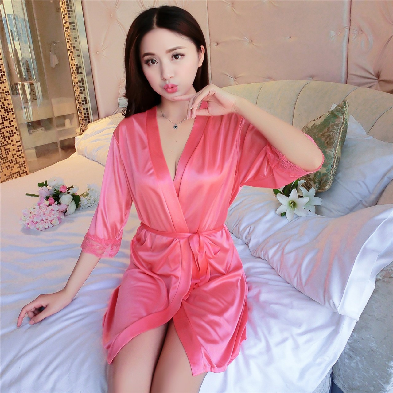 Áo Choàng ngủ lụa Satin quyến rũ 🌸 Đồ ngủ nữ 🌸🌸🌸🌸🌸🌸