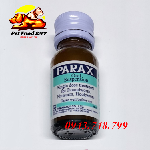 Parax Tẩy Giun Dạng Nước Cho Chó Mèo 10ML Thái Lan