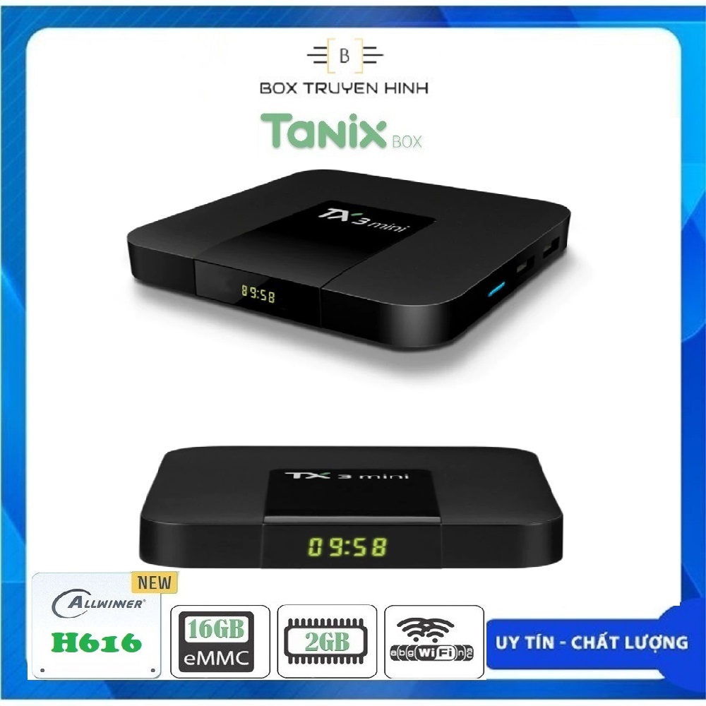 Andoid TV BOX TX3 Mini 2021  Androi TV 10, Wifi 2 băng tần 2.4/5GHz, Bluetooth 4.1, Ram 2GB - Bộ Nhớ Trong 16GB, hỗ trợ tìm Kiếm Giọng Nói cấu hình mạnh mẽ trong tầm giá