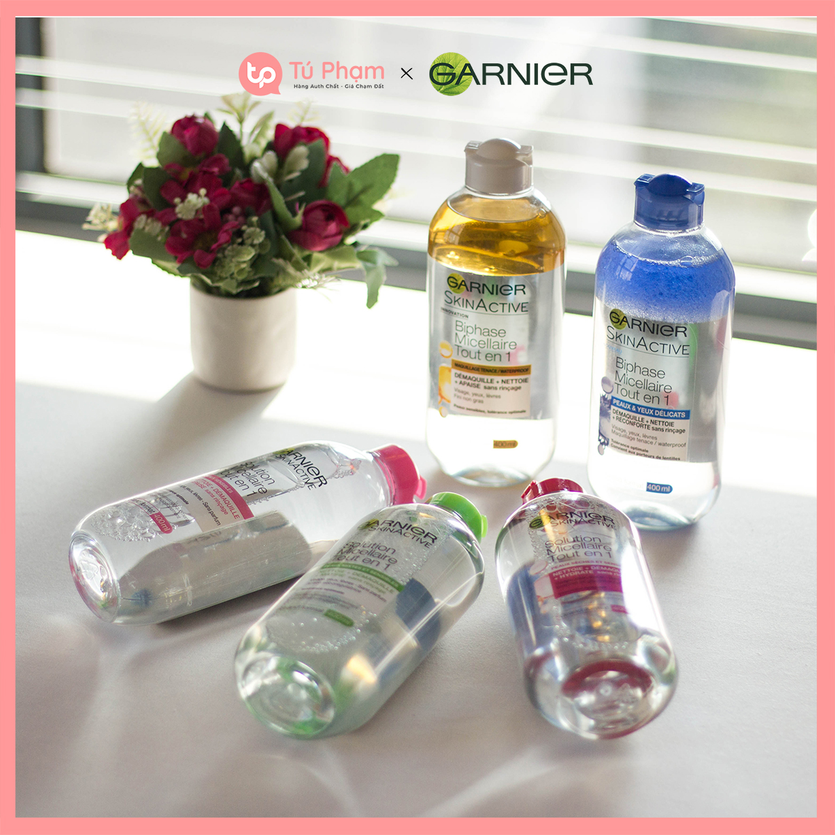 Nước Tẩy Trang Garnier Skin Active Solution Micellaire Hồng Nhạt
