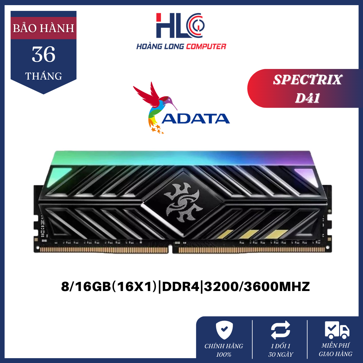 RAM ADATA XPG Spectrix D41 - RGB Grey 8GB 3200MHz