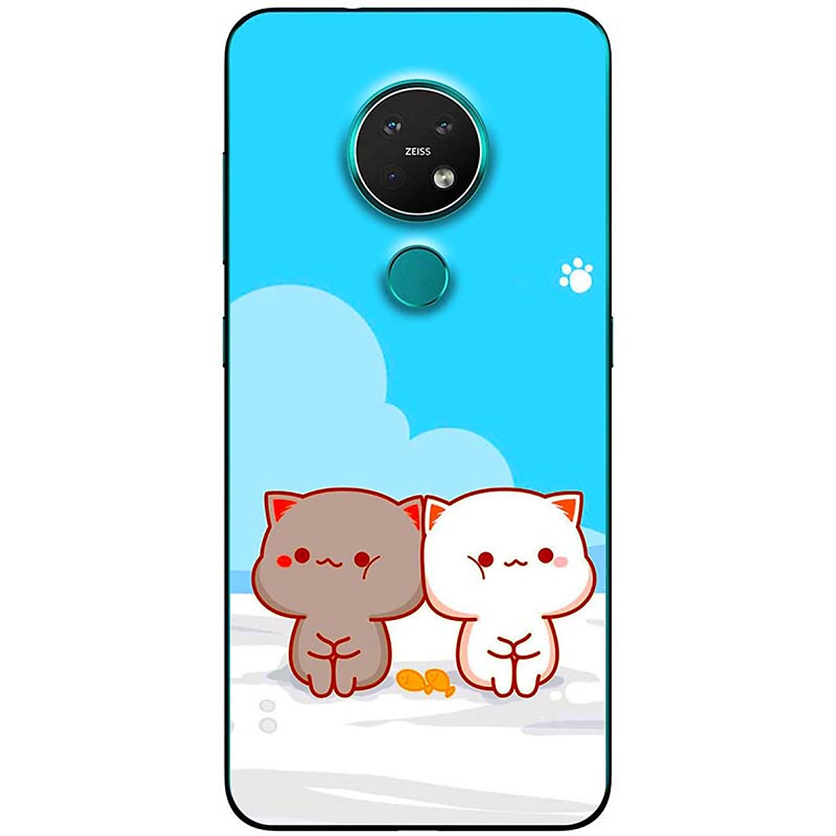 Ốp lưng dành cho Nokia 7.2 mẫu Mèo mập nền xanh