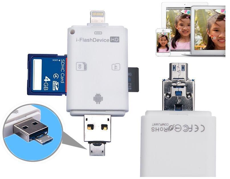 FlashDevice Đầu Đọc Thẻ Nhớ SD/TF Dành Cho IPhone/IPad/ Android OS