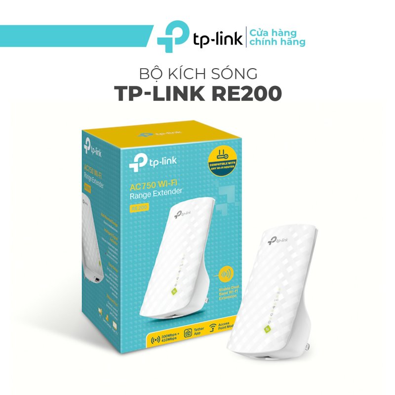Bảng giá Bộ Mở Rộng Sóng Wifi TP-Link RE200 Chuẩn AC 750Mbps - Repeater TPLink RE200 Hai Băng Tầng Phong Vũ