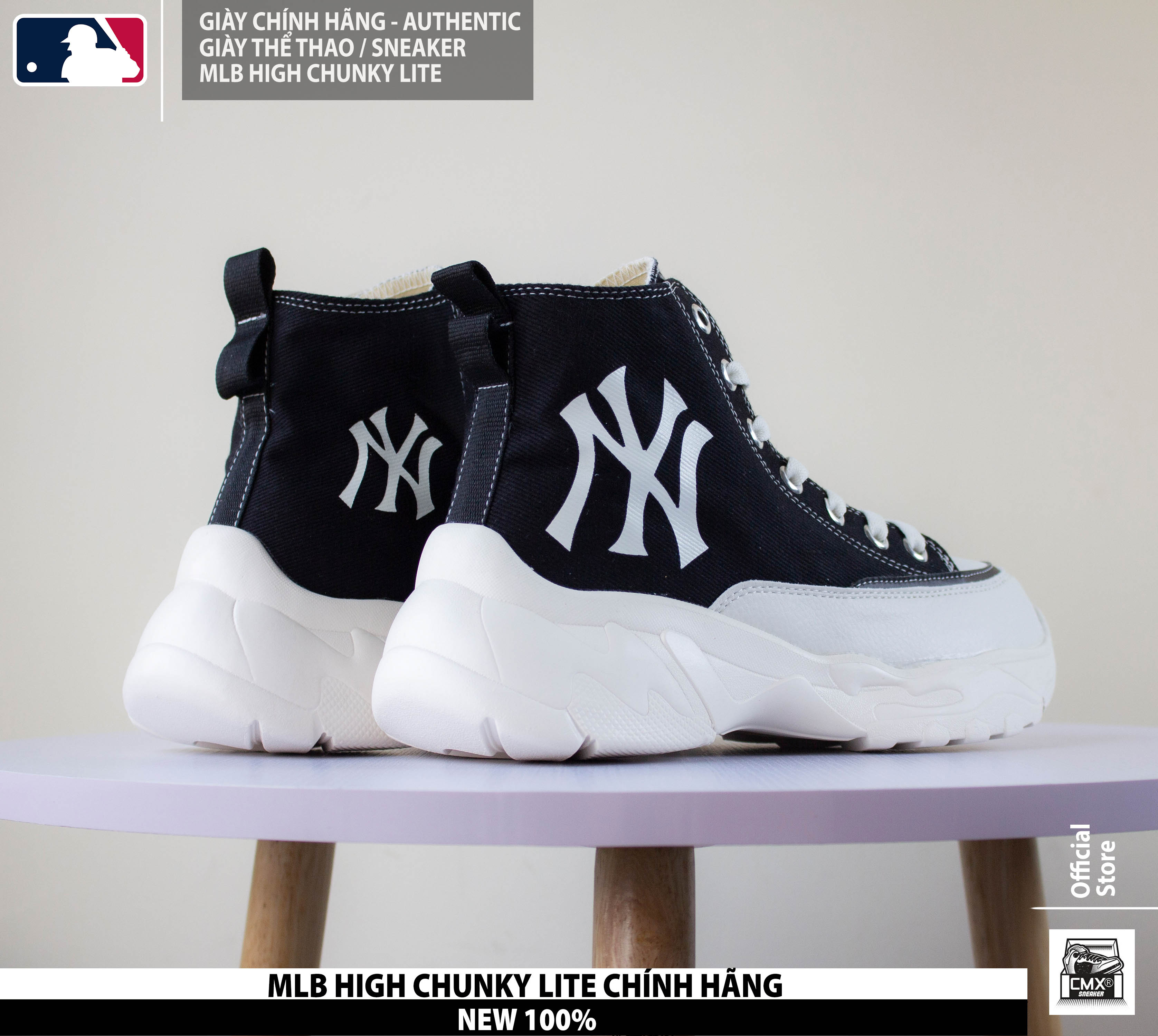 [ HÀNG CHÍNH HÃNG CÓ SẴN ] Giày MLB HIGH CHUNKY LITE - HÀNG CHÍNH HÃNG 100%