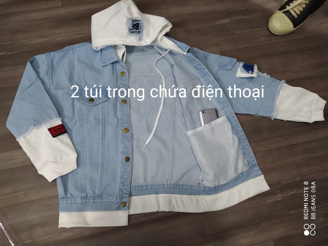 [HCM][Mới ra] Áo khoác jean nam nữ xanh xám có mũ nỉ thời trang cao cấp có túi trong chỉ có tại shop form rộng M-L-XL