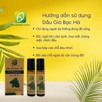 Dầu Gió Bạc Hà - The Moshav Farm - Chiết Xuất Hoàn Toàn Từ Thiên Nhiên Thơm Dịu Nhẹ dạng lăn hộp 2 chai 10ml