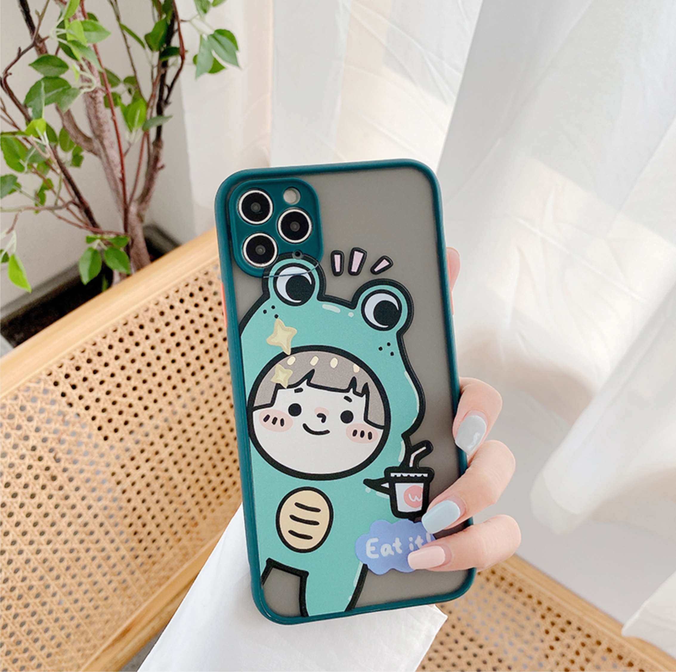 Ốp Lưng Nhám Chống Sock Va Đập Bảo Vệ Camera Frog x Mouse