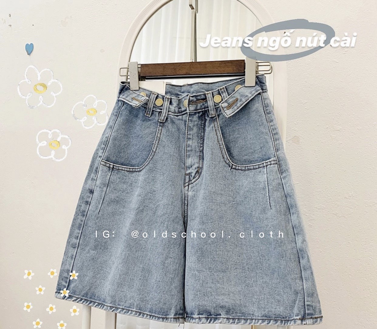 ☀️ QUẦN JEANS NGỐ NÚT GÀI