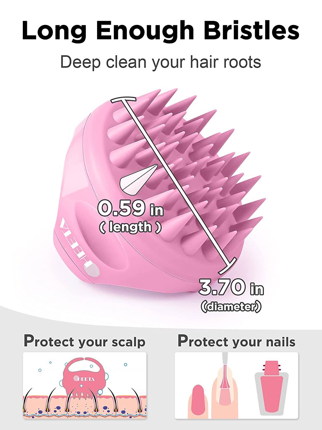 Lược gội đầu + massage Heeta Shampoo Brush