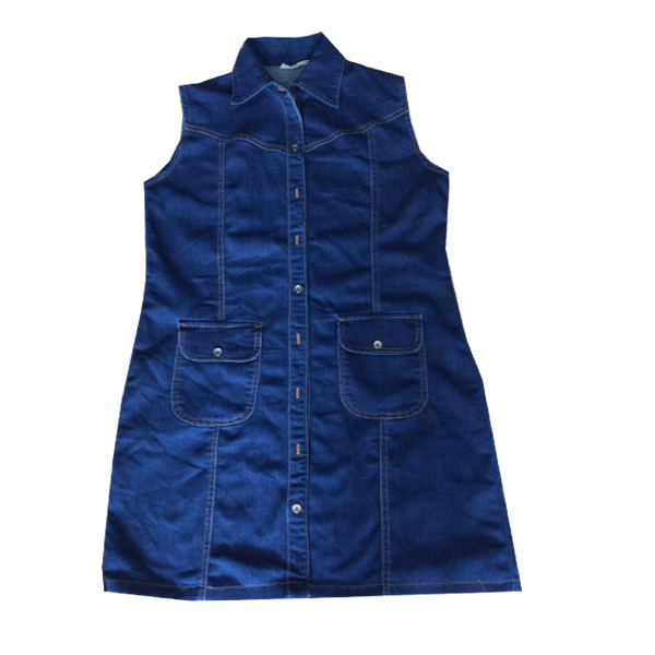 ĐẦM JEAN CỔ SƠ MI PHỐI TÚI D7930
