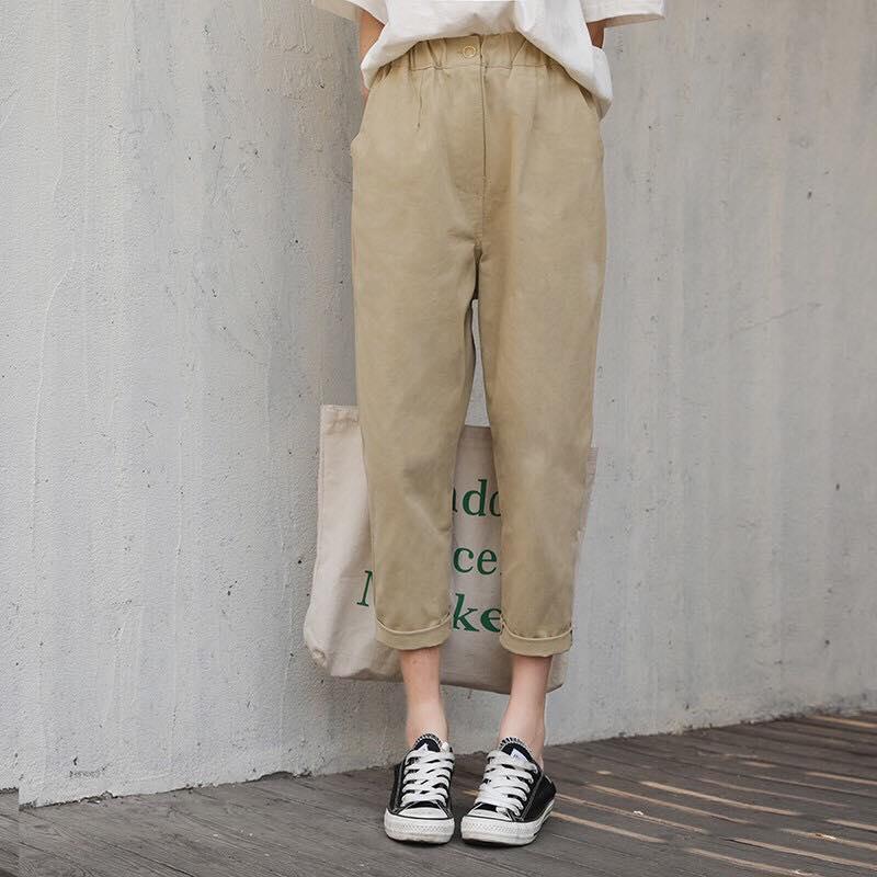 [HCM]VIDEO SHOP TỰ QUÂY - Quần baggy kaki basic pants unisex ( kèm ảnh thật )