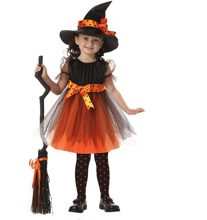 Đầm phù thủy Halloween cực đáng yêu cho bé gái