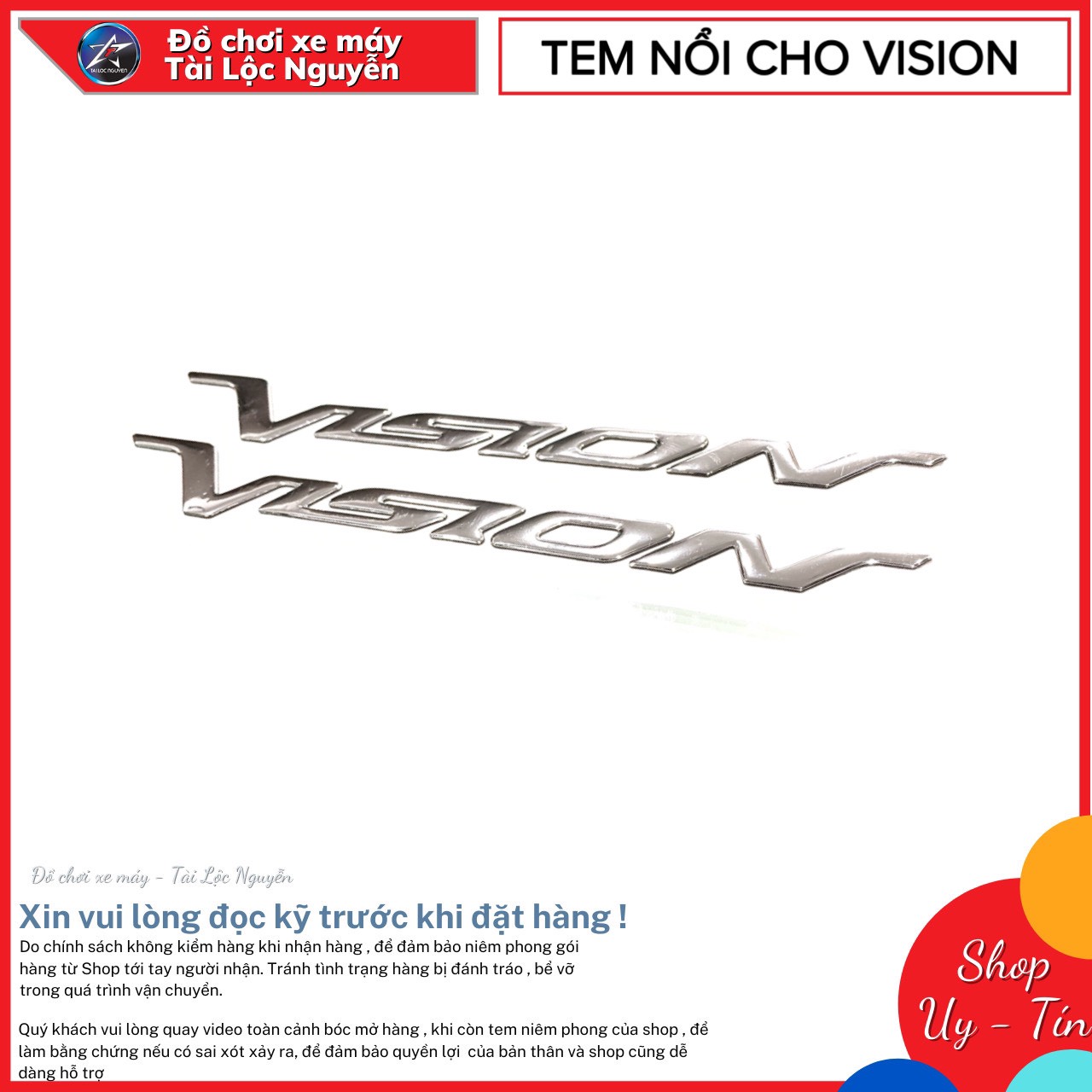 TEM DÁN CHỮ NỔI CHO HONDA VISION CÁC ĐỜI