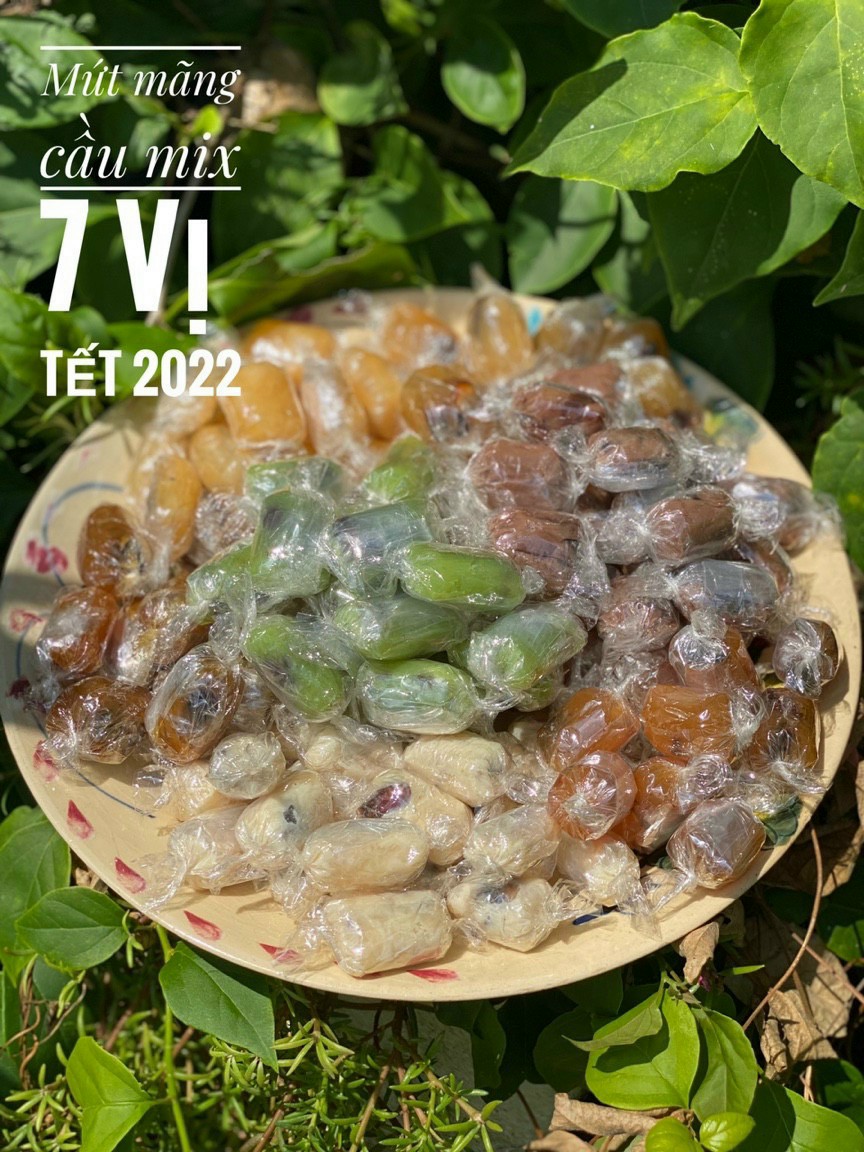 250g kẹo Mứt mãng cầu mix 7 vị thơm ngon-đồ ăn vặt-tết-têt 2024-bánh mứt tết