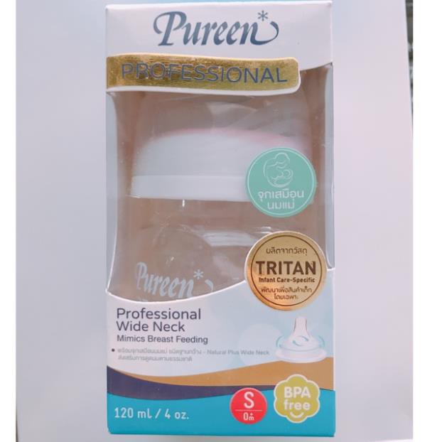 Bình sữa cao cấp Pureen cổ rộng 120ml,250ml