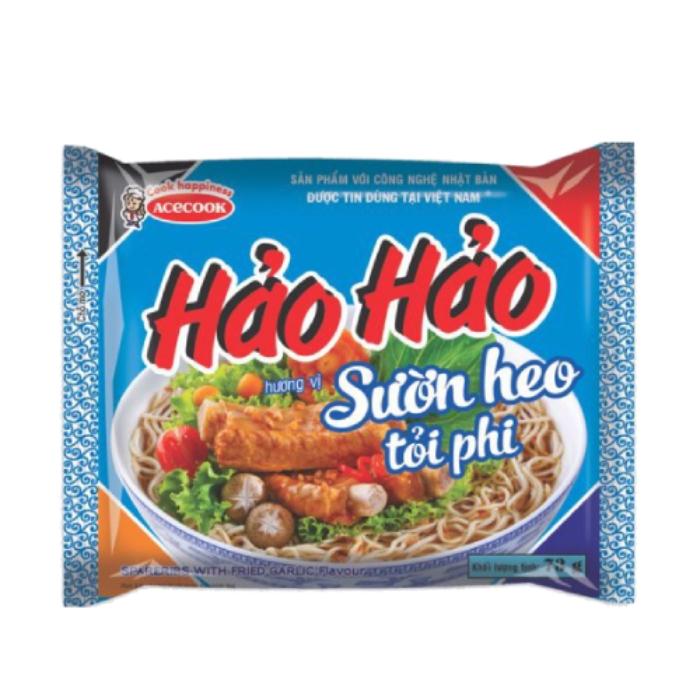 Gói Mì Ăn Liền Hảo Hảo Sườn Heo Tỏi Phi 75g