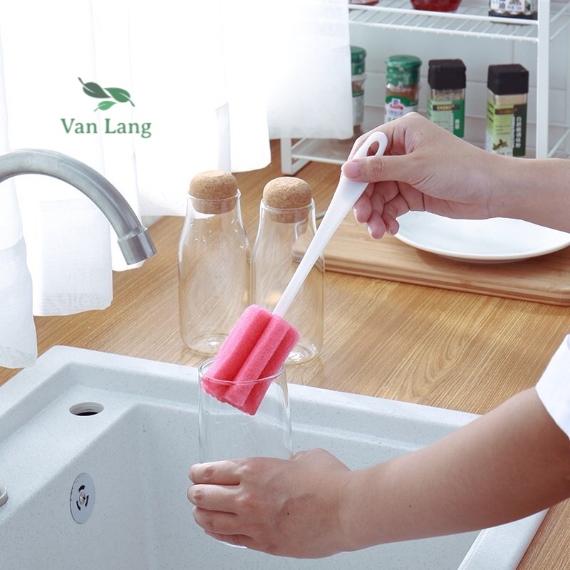 Que cọ rửa cốc, ly, bình sữa bằng bọt biển cao cấp