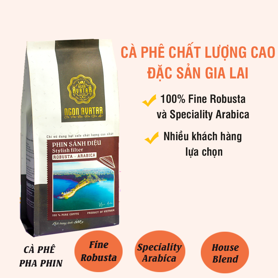 Cà phê pha phin nguyên chất sành điệu, sạch, hương thơm mạnh túi 500gr - ngon avatar cafe