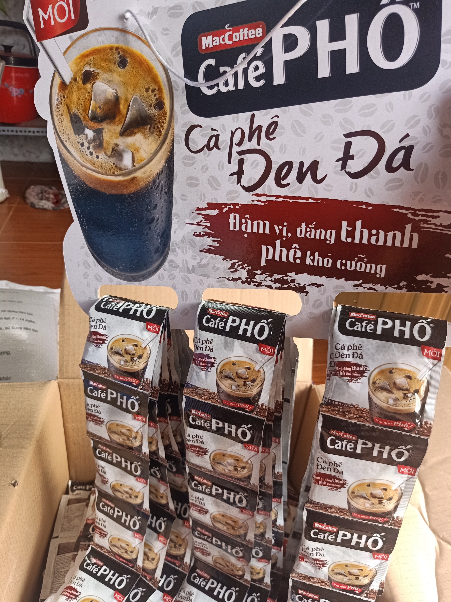 Cà Phê Phố Đen Đá ( Dây 10 gói x 16g)