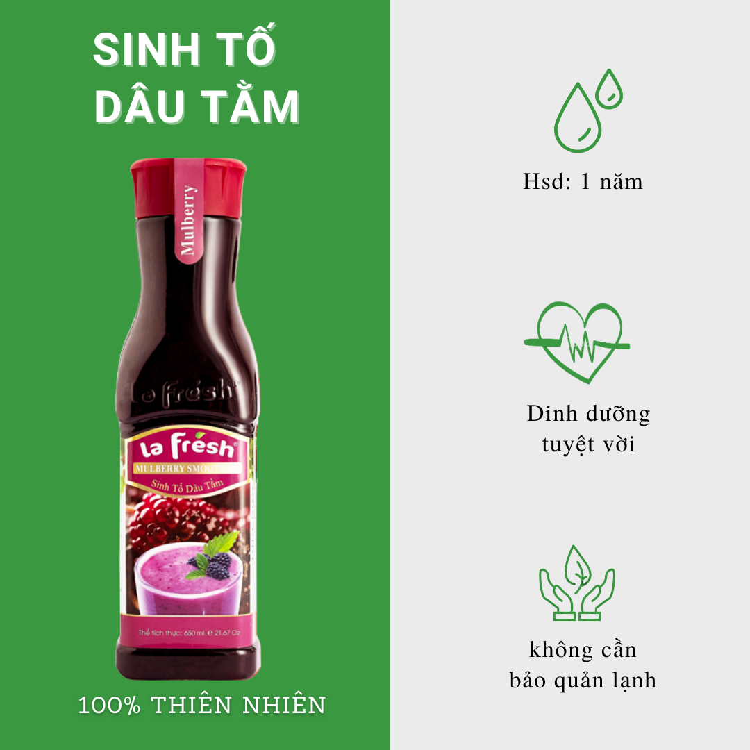 Sinh Tố Dâu Tằm Lafresh Đà Lạt Chai 650ml