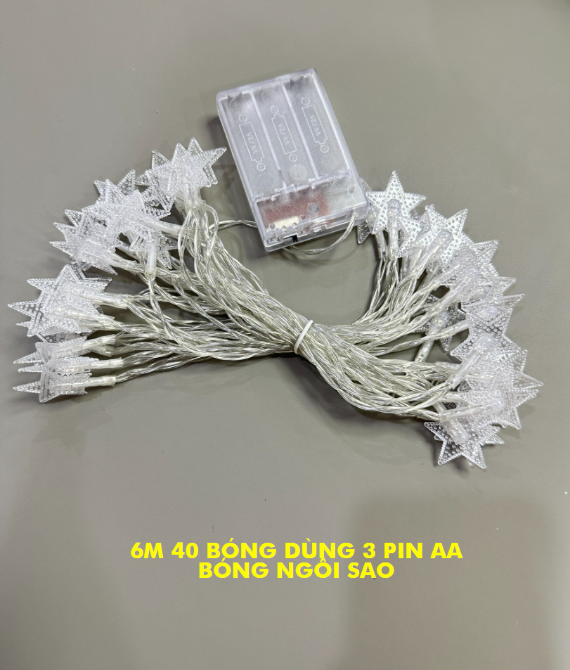 Dây Đèn Led Cherry Ball 40 Bóng Dùng Pin AA và USB