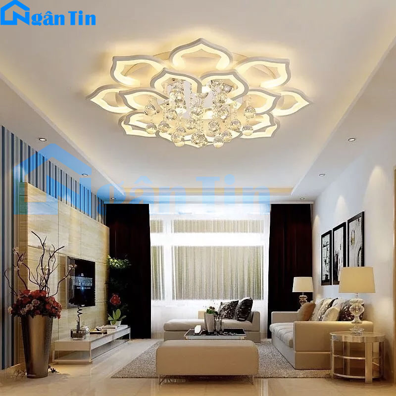 Đèn Mâm Đèn Thả LED Ốp Trần Hiện Đại Trang Trí Phòng Khách Led 3 Chế Độ Màu MO943A Ngân Tin