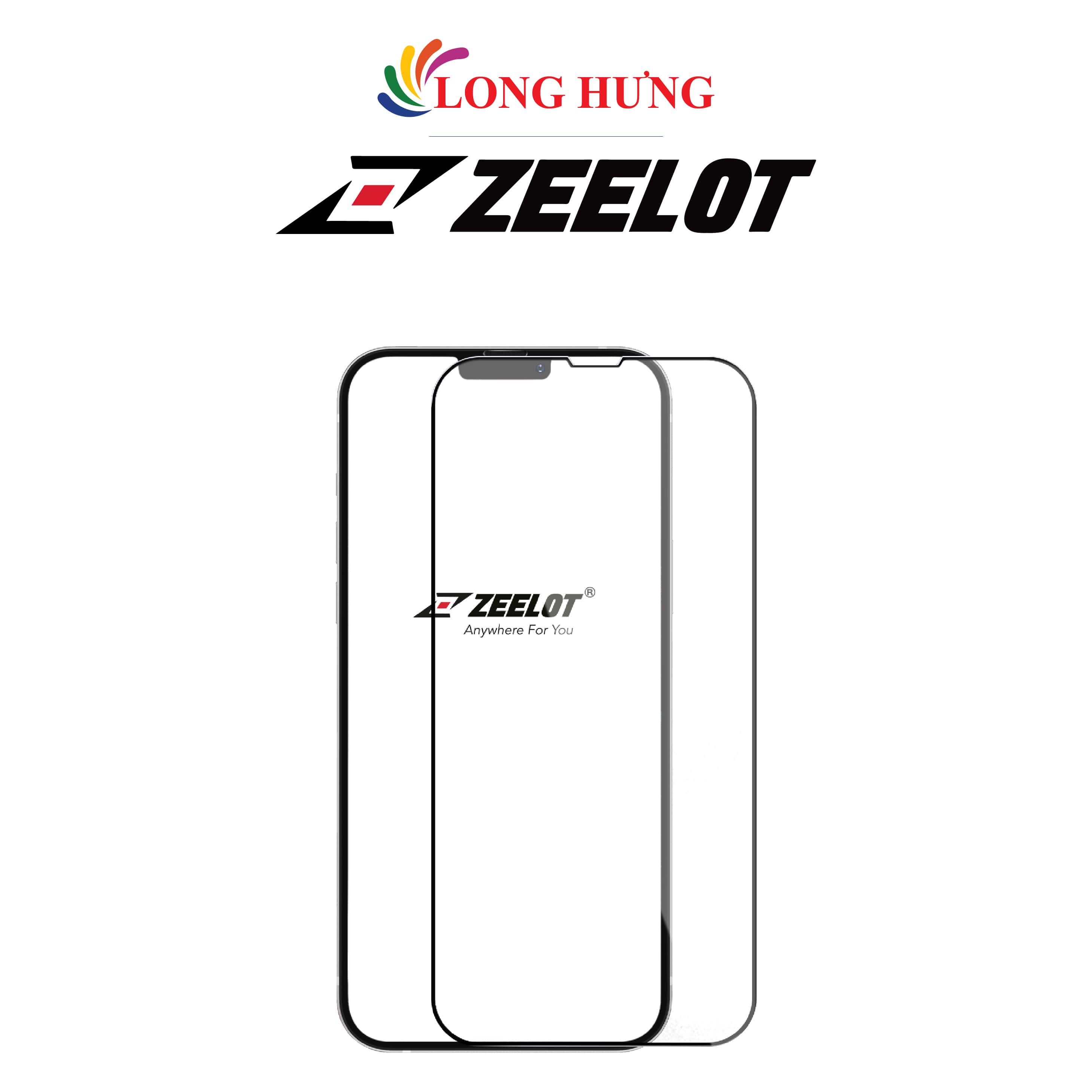 Dán màn hình cường lực Full viền Zeelot dành cho iPhone 15 Pro Max/15 Pro/15 Plus/15/14/13/12/11 - Hàng chính hãng - Chịu lực tốt, bảo vệ màn hình chống va đập