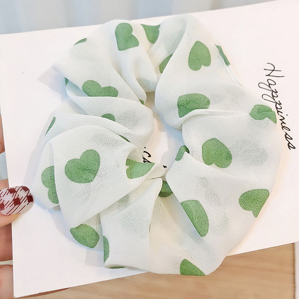 Dây cột tóc vải Scrunchies Trái Tim CT38