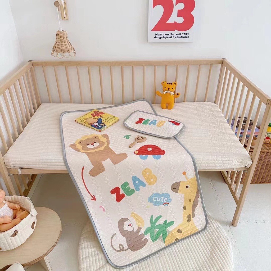 {Tặng kèm gối}Chiếu điều hòa cao su non cho bé, chiếu trẻ em nằm mát lưng
