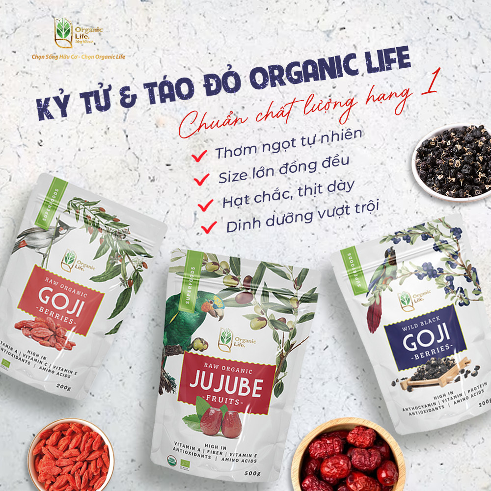 Kỷ Tử Hữu Cơ Organic Life (Câu Kỷ Tử) 200G (Kỷ Tử Ninh Hạ)