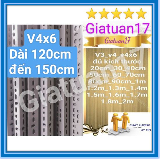 ⭐DÀY 2.5LI⭐(Dài từ 120cm đến 150cm) Thanh sắt V lỗ 4x6cm ( dài 120cm, 150cm)dày 2.5 li