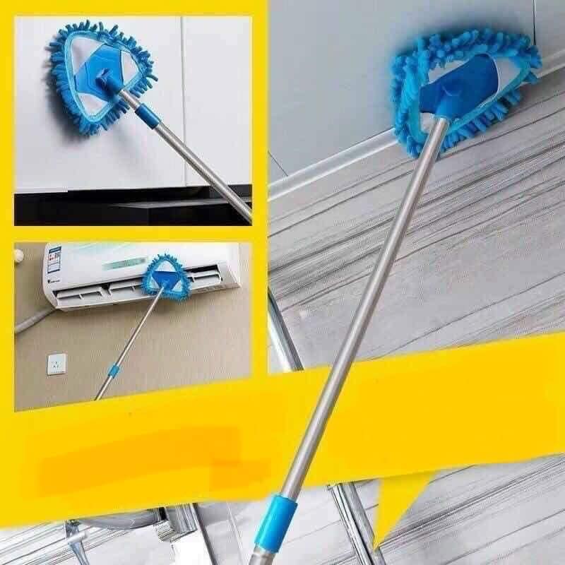 Chổi lau đa năng cây lau kính,lau trần nhà,lau tường,rửa otô hình tam giác cây lau có cán dài