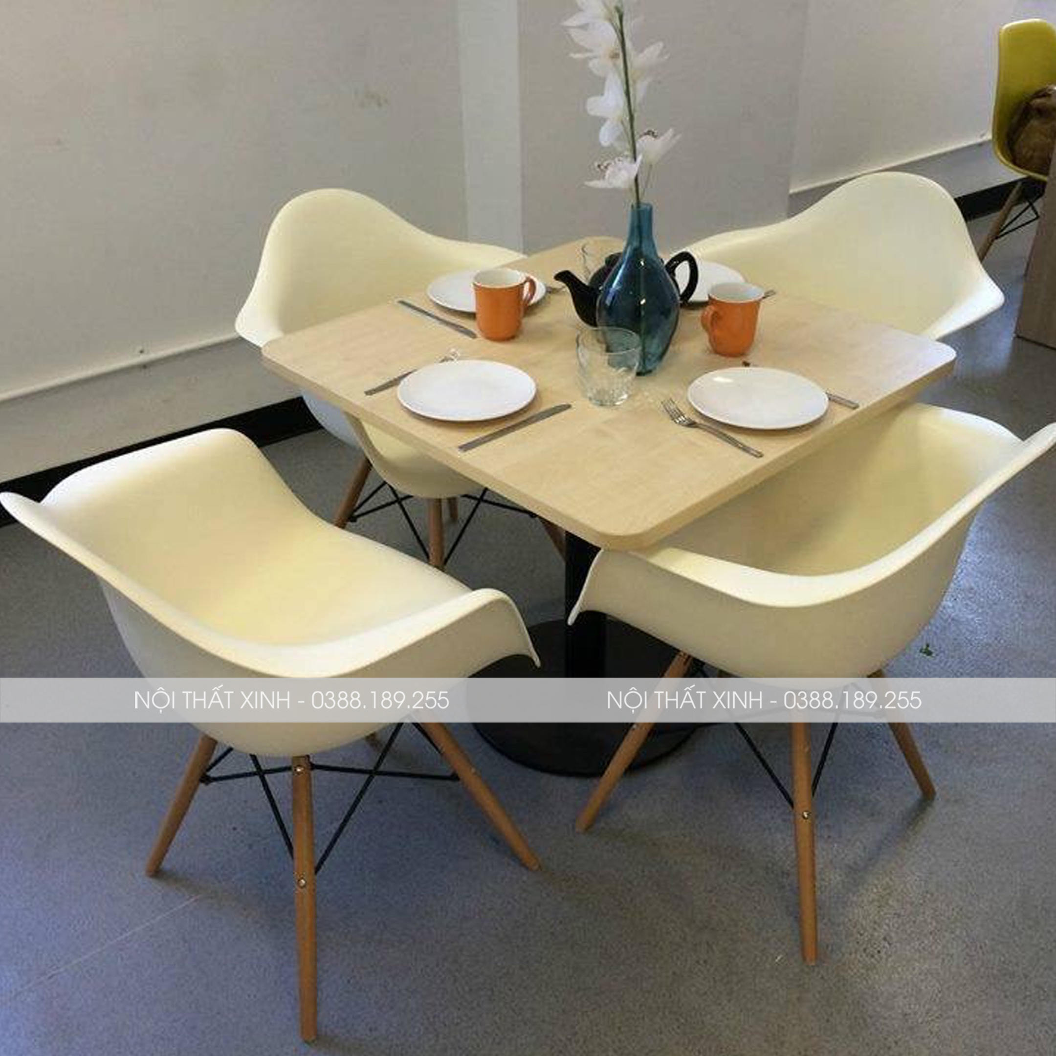[GHẾ CAFE - GHẾ ĂN] Ghế thuyền Eames chân gỗ