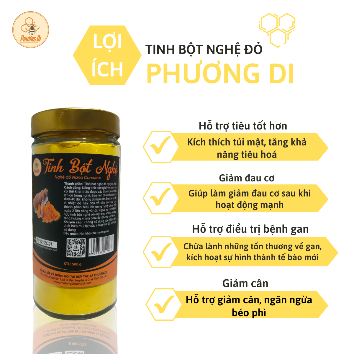 Tinh bột nghệ đỏ Phương Di