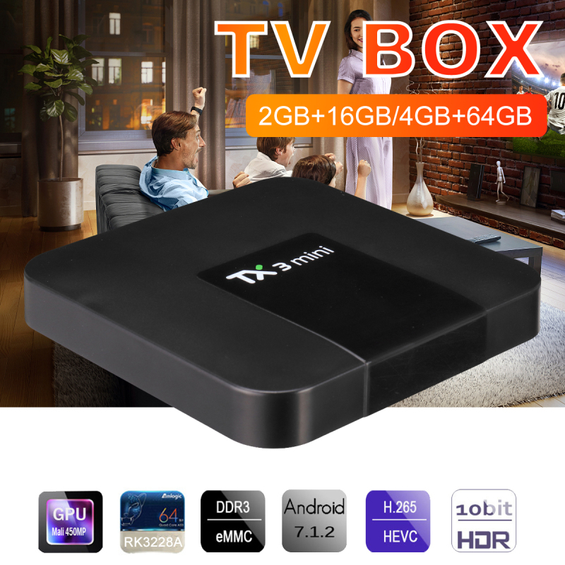 TV Thông Minh TX3 Mới 2021 TV Internet Mini 3D 2 + 16G/4 + 64G Tương Thích Với Android TV, Điện Thoại Thông Minh Set-Top Box