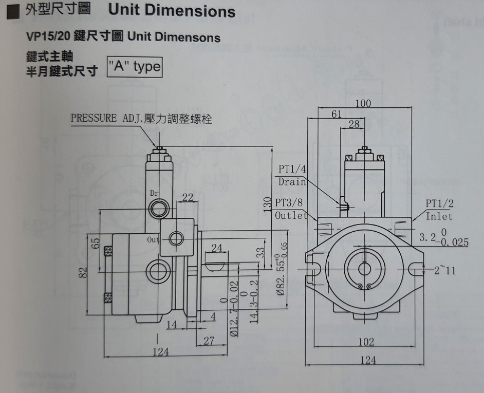 Bơm cánh gạt VP20 ( bơm máy bẻ đai sắt )