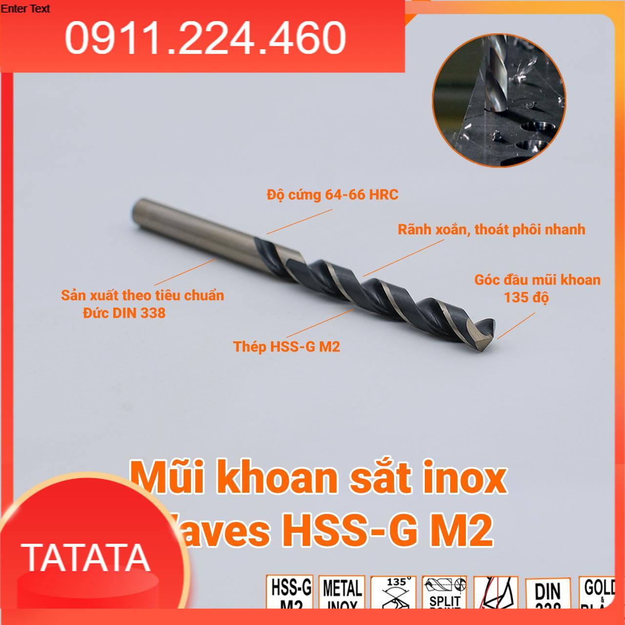 Mũi khoan sắt inox wave hss 1-10mm