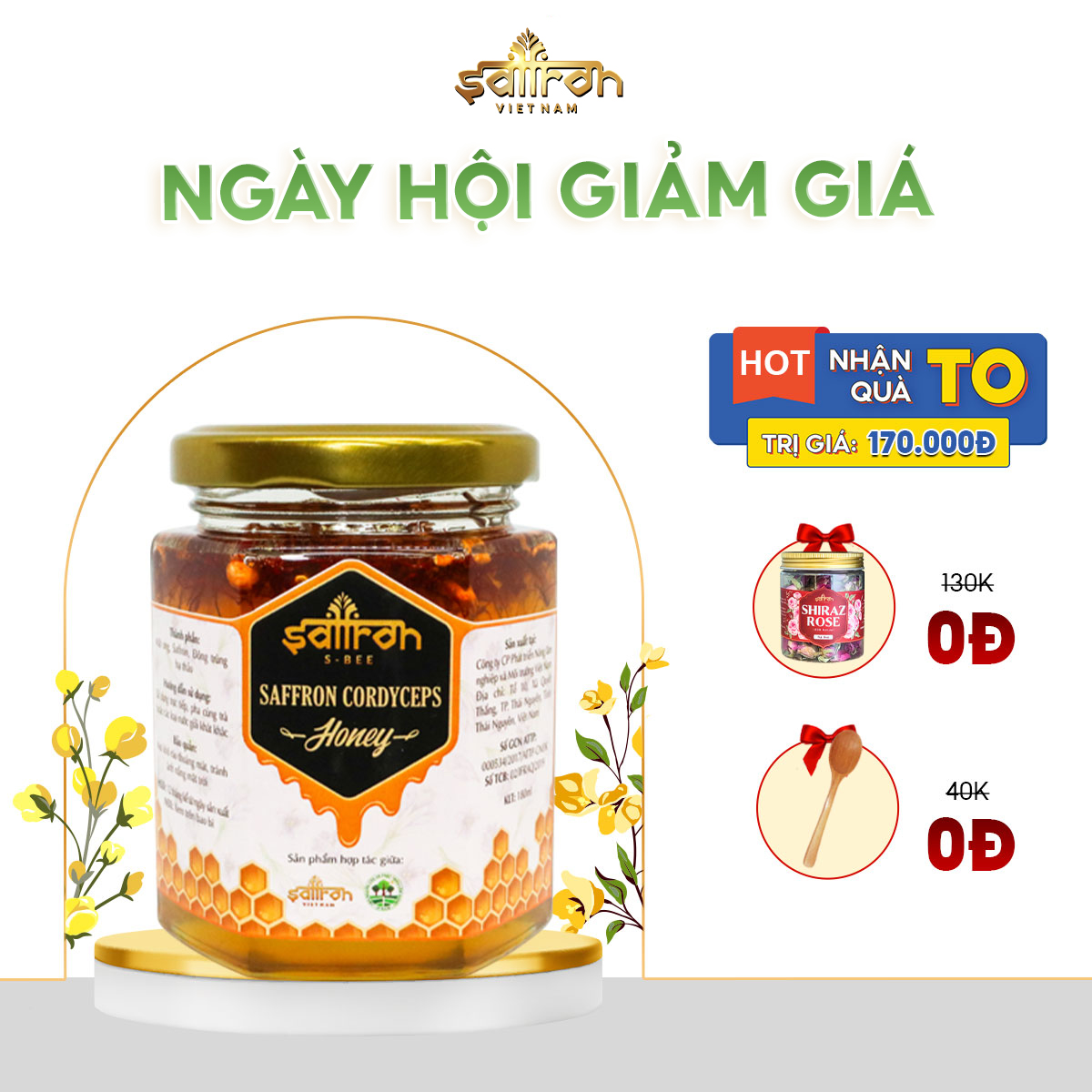 Saffron honey Cordyceps 180ml