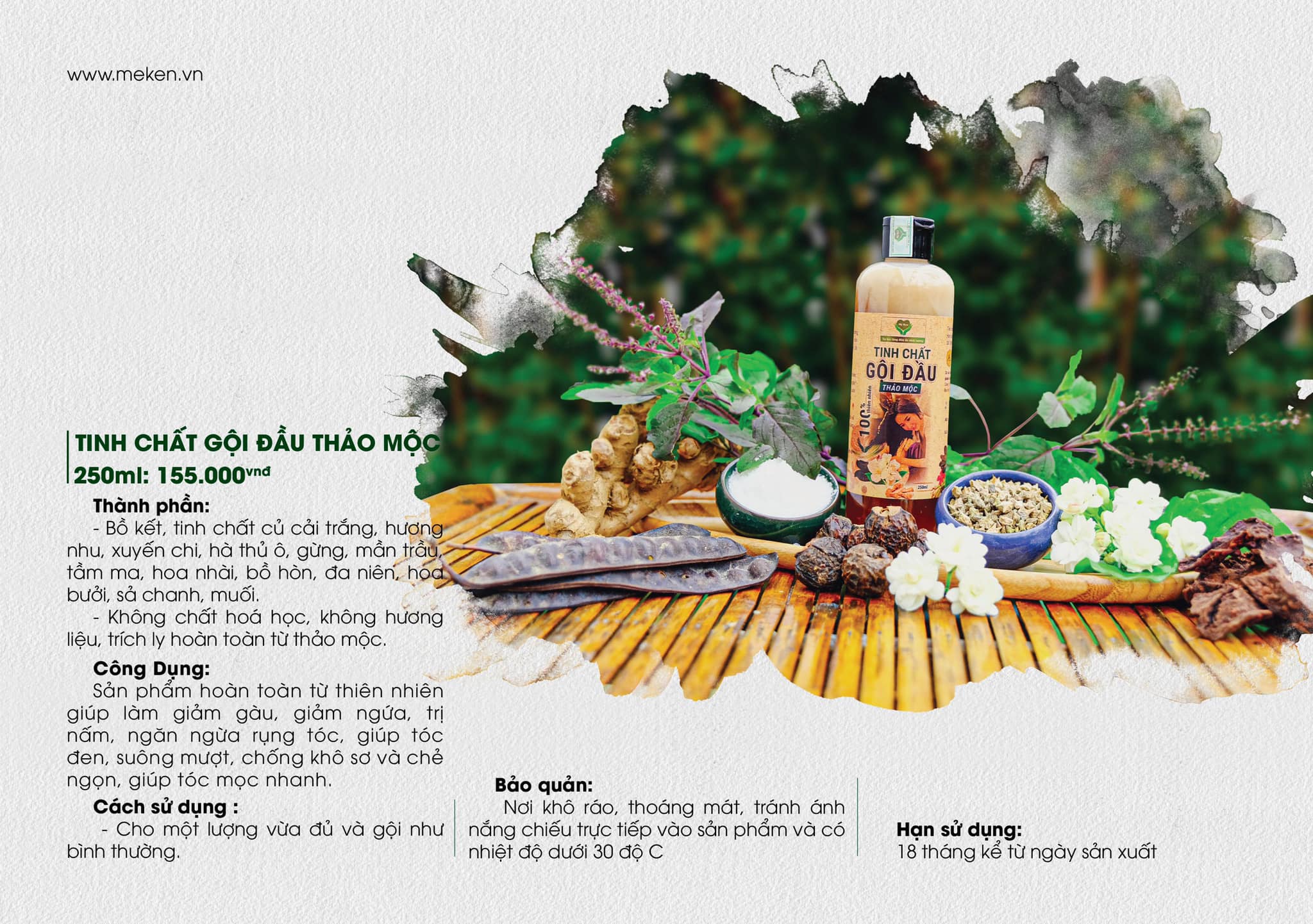 TINH CHẤT GỘI ĐẦU THẢO MỘC MẸ KEN (250ml)
