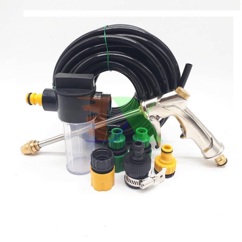 Set faucet spray watering plants, car wash btd-7205 faucet copper spray voi-17 included vase soap + 15m, set watering car wash multi-purpose