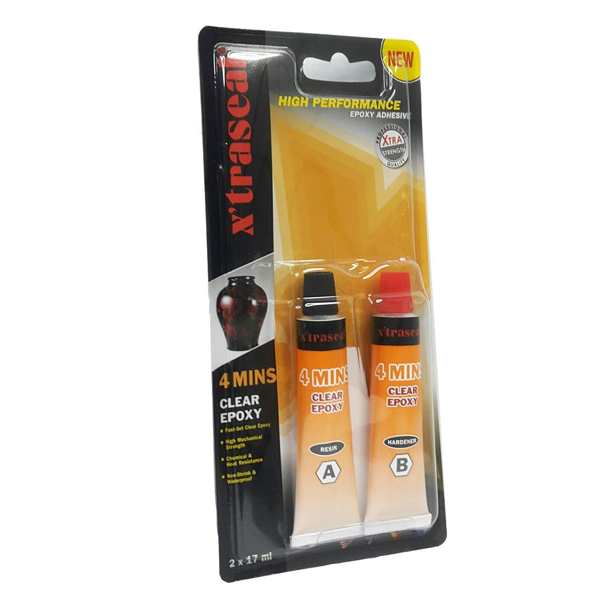 Keo dán đa năng X'TRASEAL 4 Mins Clear Epoxy 2 x 17ml
