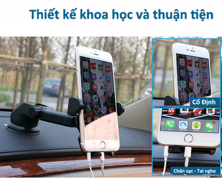 Giá đỡ điện thoại trên ô tô xoay 360, bám dính trên nhiều bề mặt mẫu 2