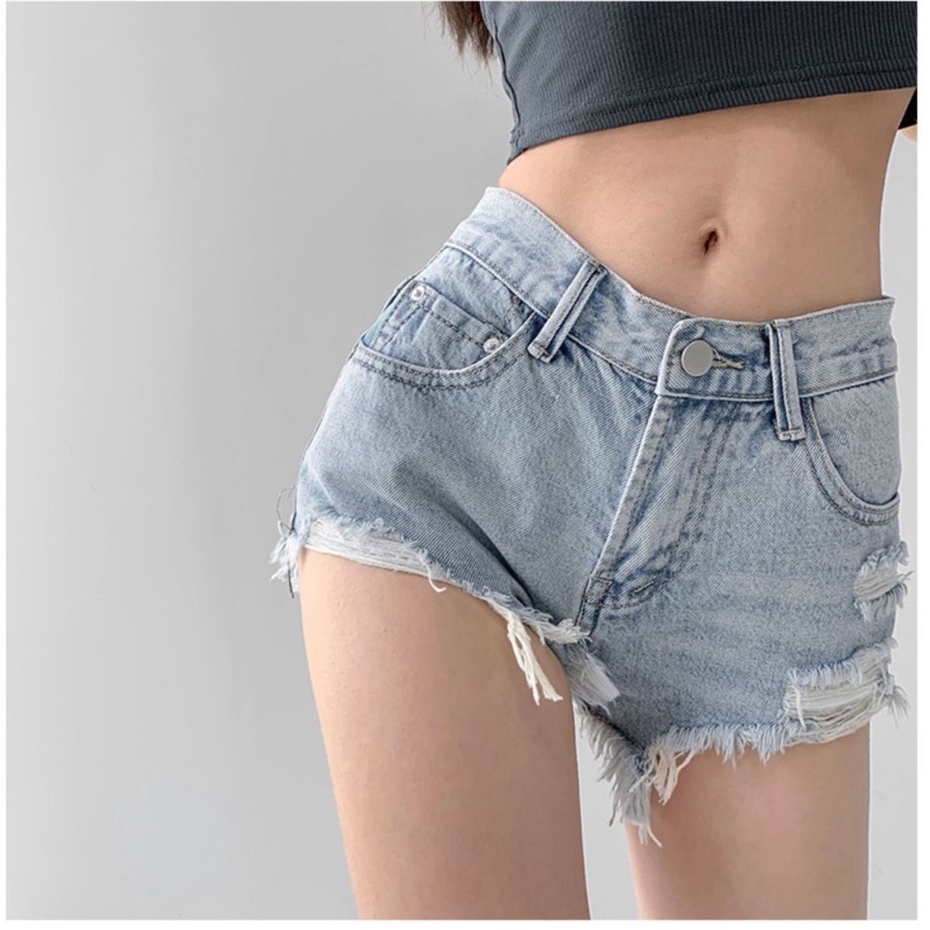 Cocory vn Quần Short Jean Rách Thời Trang Dành Cho Nữ